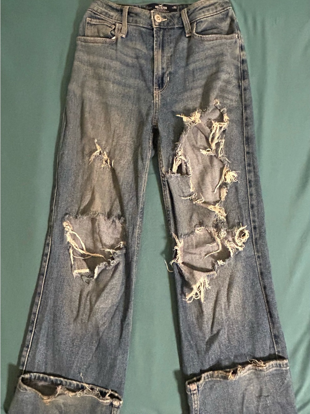 Hollister Distressed Blue Flare Jeans